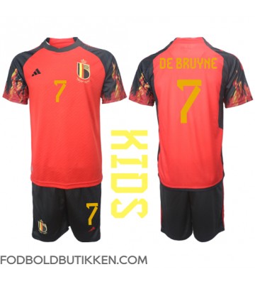 Belgien Kevin De Bruyne #7 Hjemmebanetrøje Børn VM 2022 Kortærmet (+ Korte bukser)
